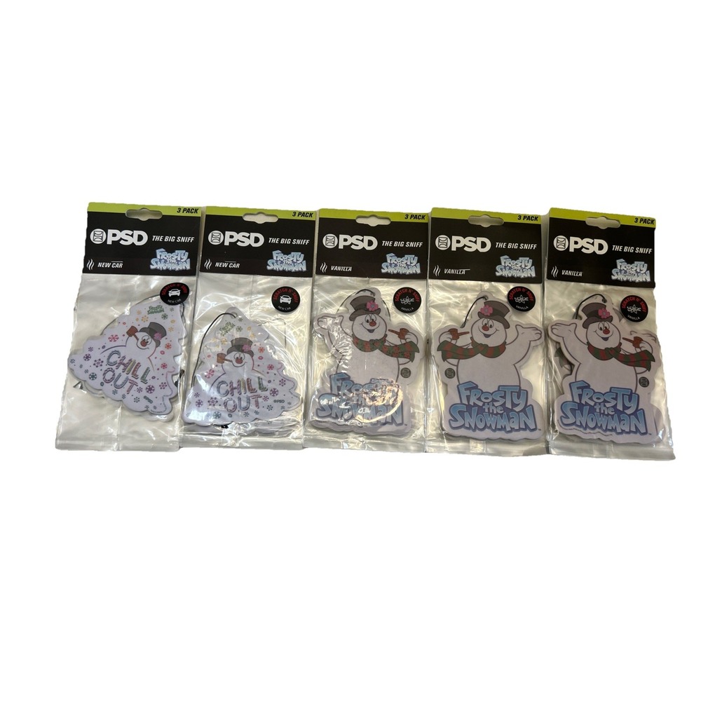 PSD The Big Sniff Frosty The Snowman Christmas Air Freshener 3 Pack Lot‎ Of 5